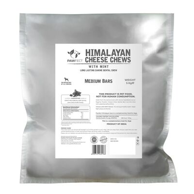 Pawfect Himalayan Cheese Chews with Mint | Medium/5kg Bulk | Grain & Gluten free | All-Natural | Long Lasting