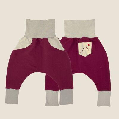 Pantaloni harem regolabili per neonati - Auvergne bordeaux