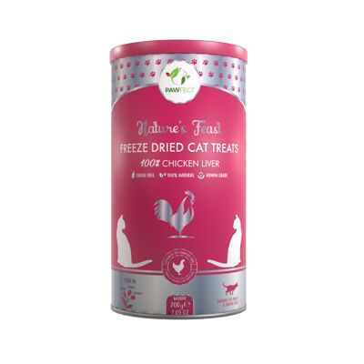 Pawfect Nature's Feast Freeze Dried Cat Treats | 100% Natural Chicken liver Treat | Single Ingredient | Grain Free | Food Topper for Cats (200g/7oz)
