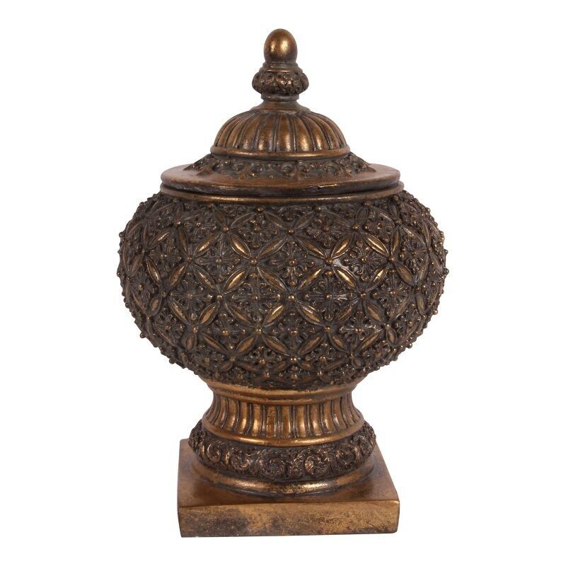 Deco box resin h.27 Ø18.5 cm