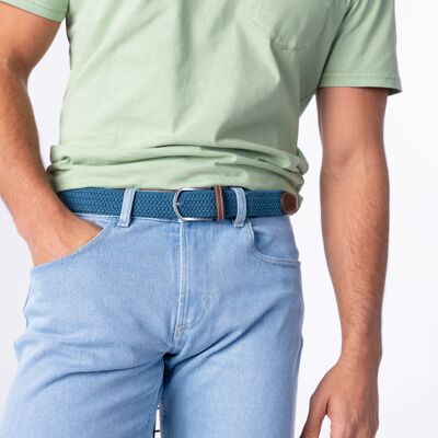Seram Blue Elastic Braided Belt