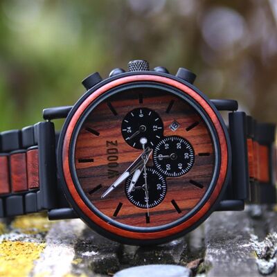 Wooden men's watch Flair dark