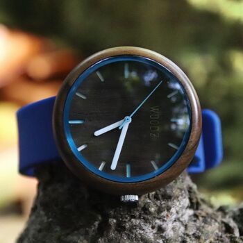 Montre en bois Amy bleu 1