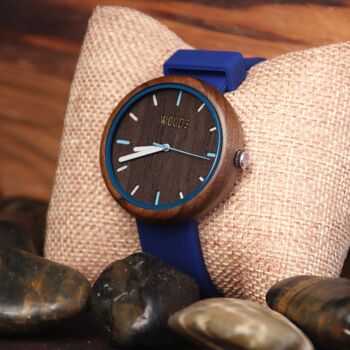 Montre en bois Amy bleu 5