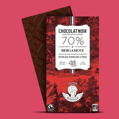 Tablette Chocolat Noir 70% Bio & Bergamote