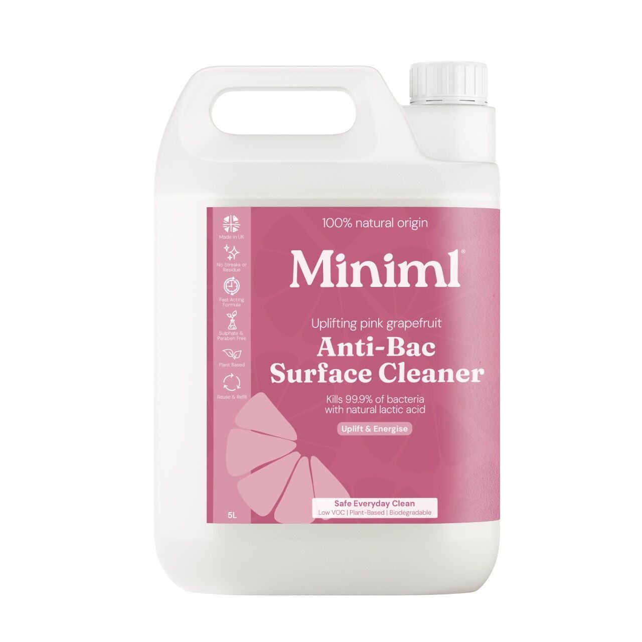 Anti-Bac Surface Cleaner - Pink Grapefruit - 5L Refill