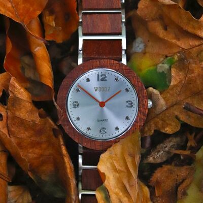 Reloj de señora de madera Crystal brown