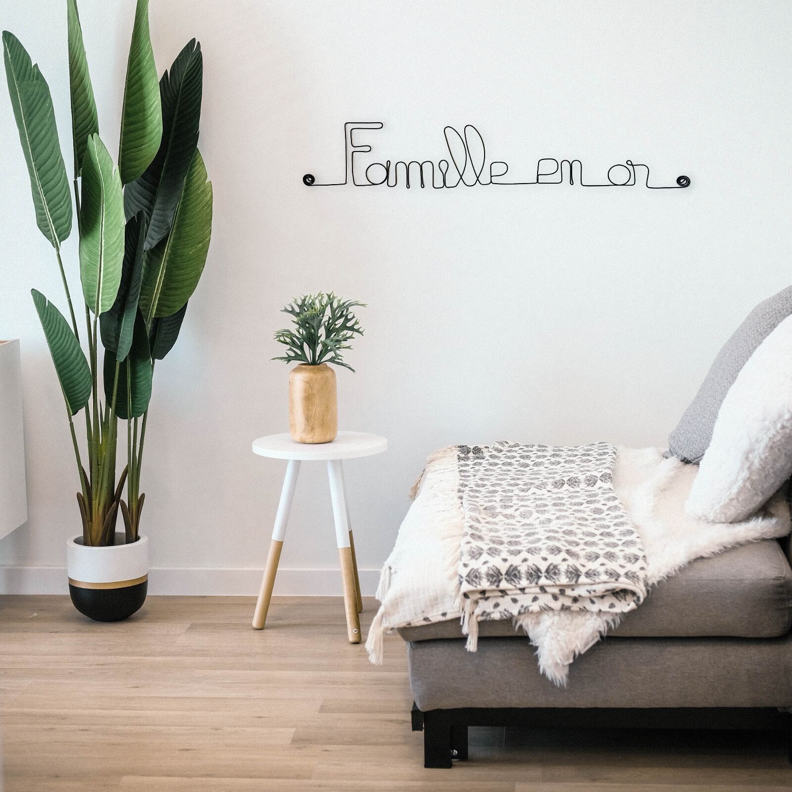 Decorazione da parete in filo metallico "Golden Family" - Pinnable - Gioielli da parete