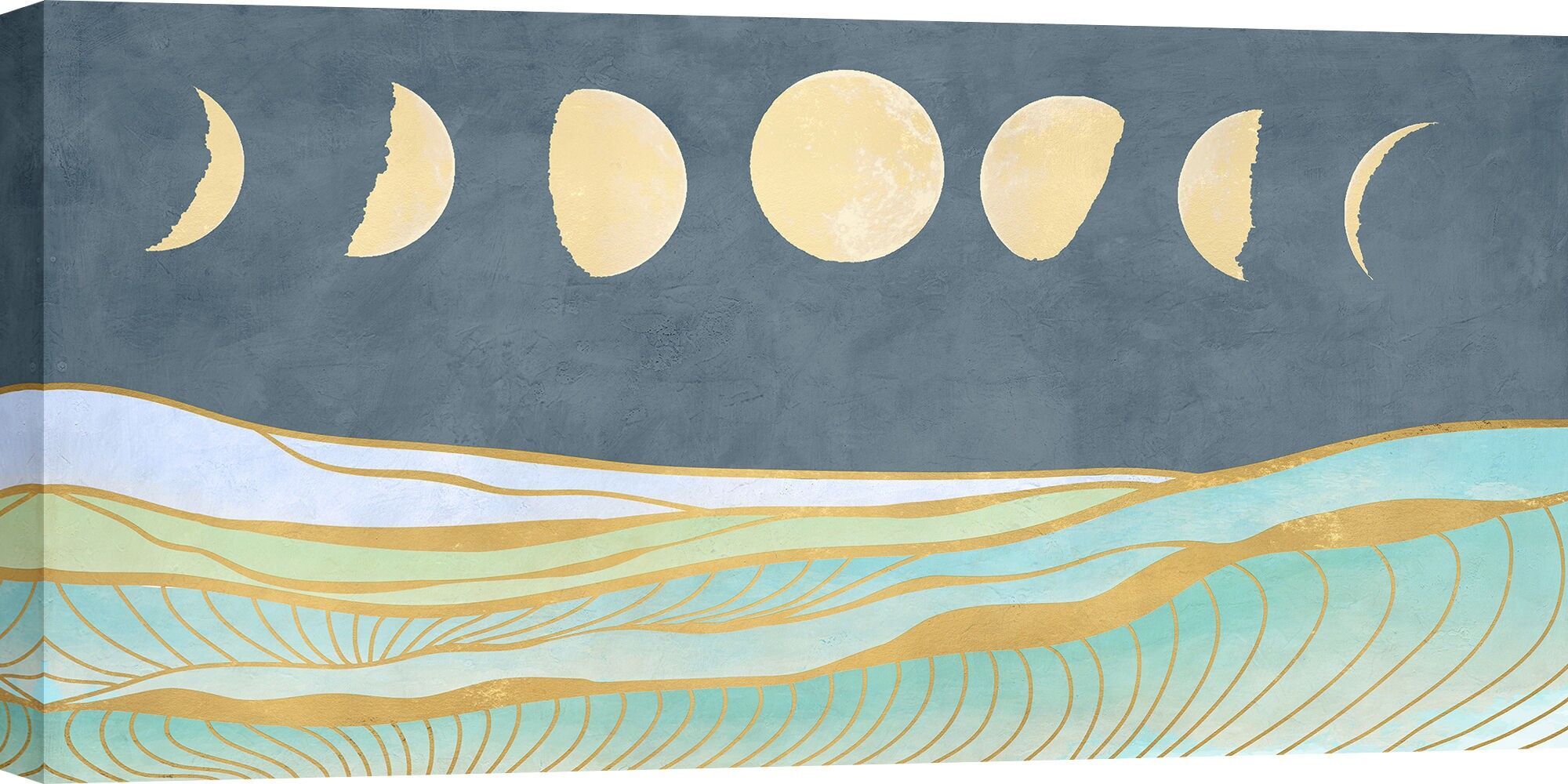 Nordic painting on canvas: Sayaka Miko, Moon and Tidal Waves