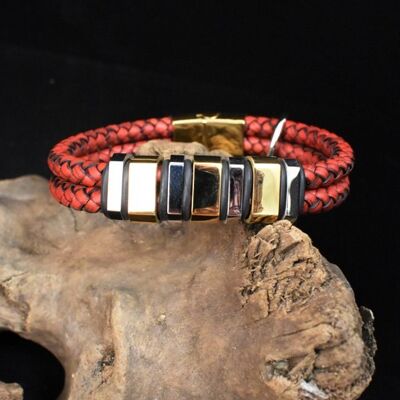 Red Leather bracelet Peter