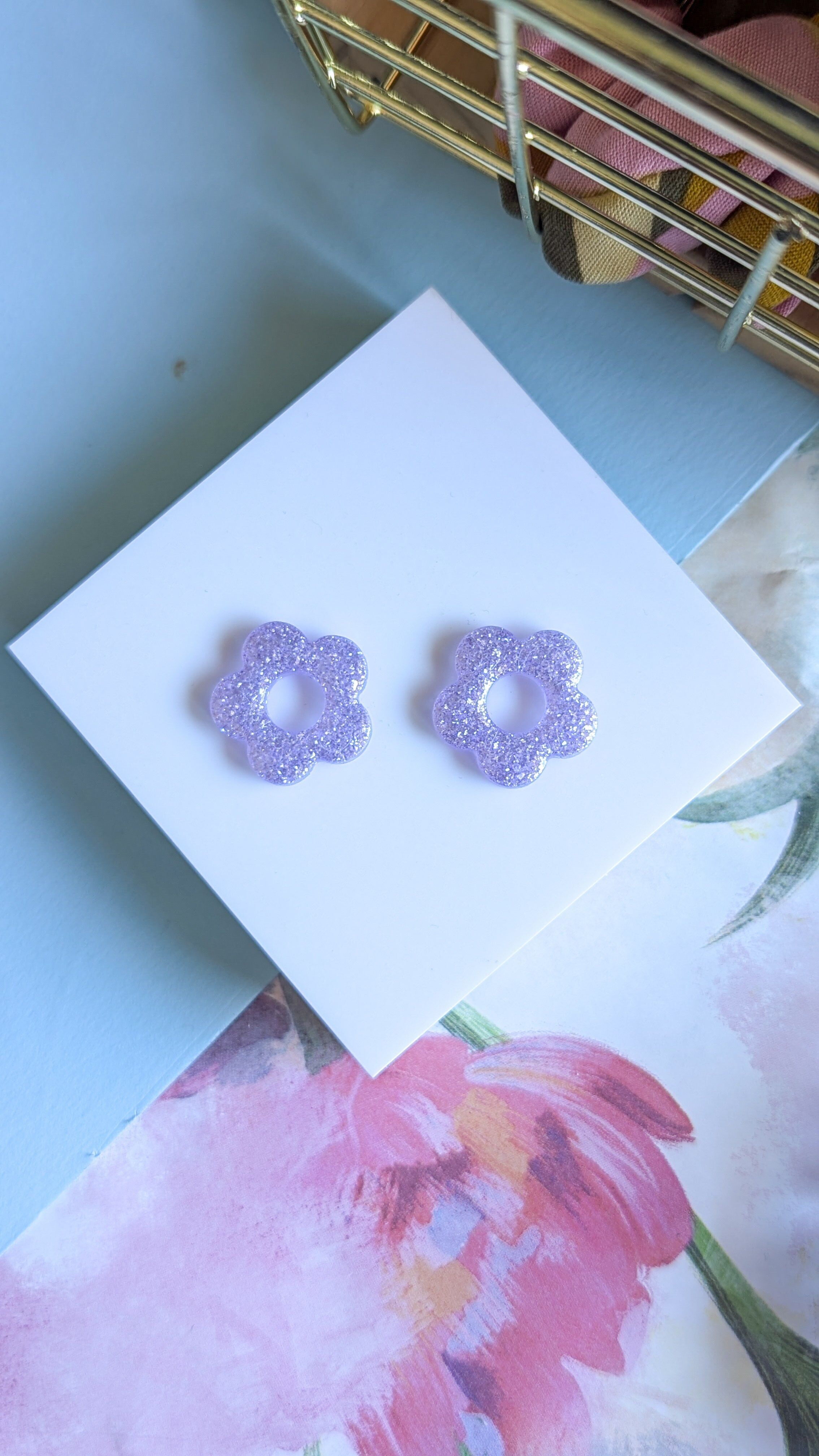 Pampilles maxi fleur violet pastel