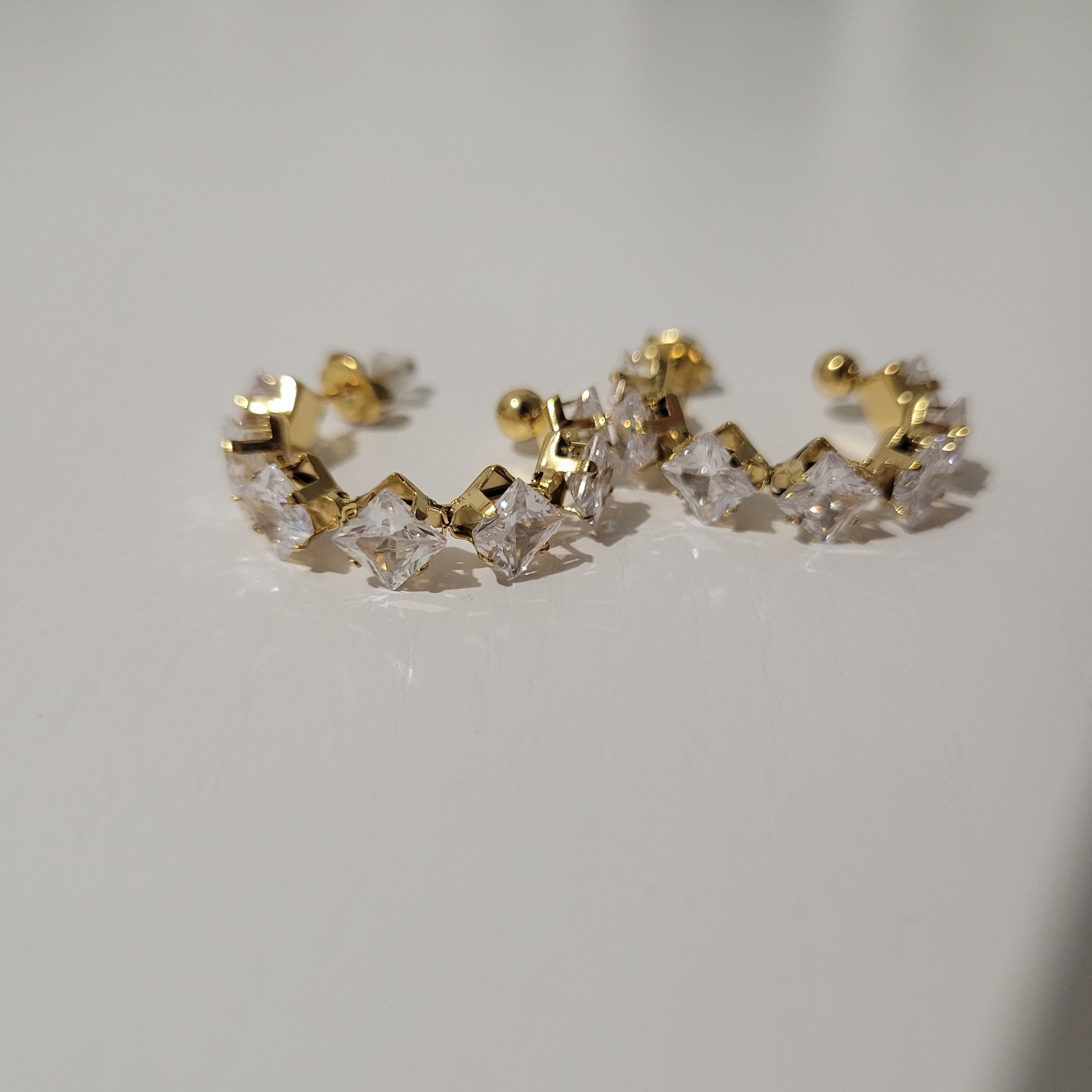 Waterproof, hypoallergenic stainless steel earrings - Rosa