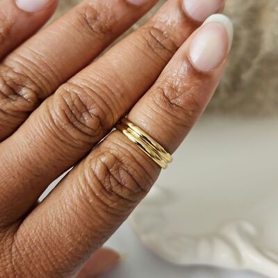 Waterproof, hypoallergenic stainless steel phalanx ring - Paula