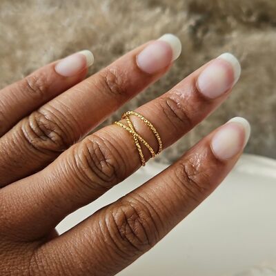Anello falange in acciaio inossidabile anallergico impermeabile - Carmen