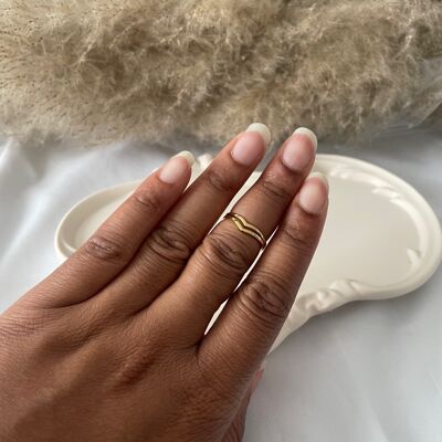 Waterproof, hypoallergenic stainless steel phalanx ring - Léa