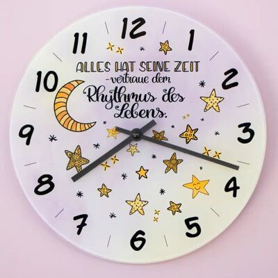 Orologio da parete in vetro “Ogni cosa ha il suo tempo”
