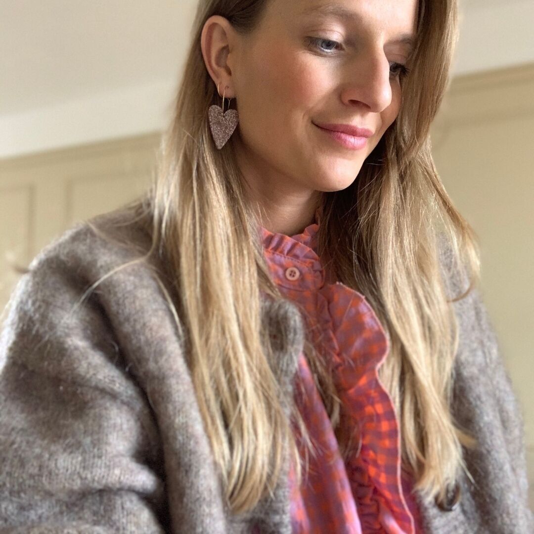 Coppia di orecchini Poppy MM - Bronzo glitterato