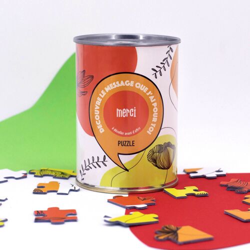 Puzzle à messages "Merci" Fabriqué en France