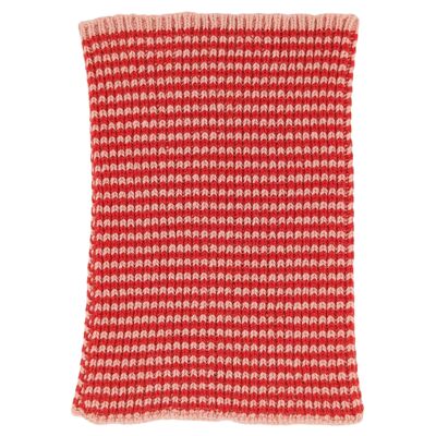 KIDS SNOOD - lana d'agnello - riga sottile - rosso