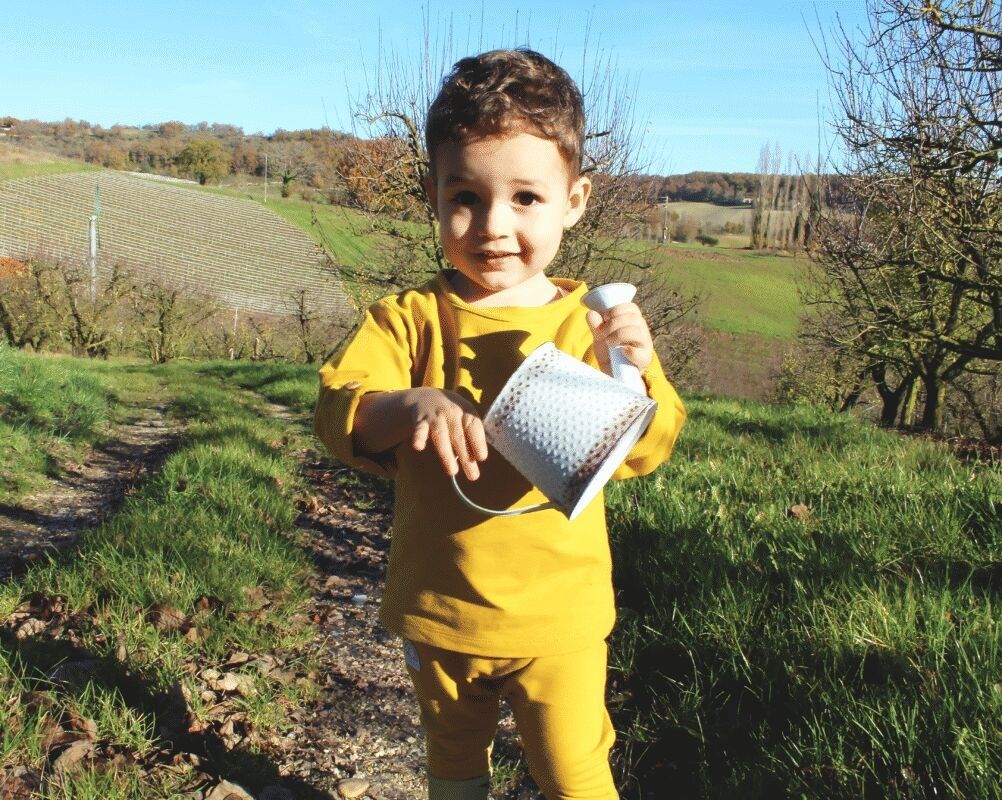 Sweatshirt moutarde en tissu terry