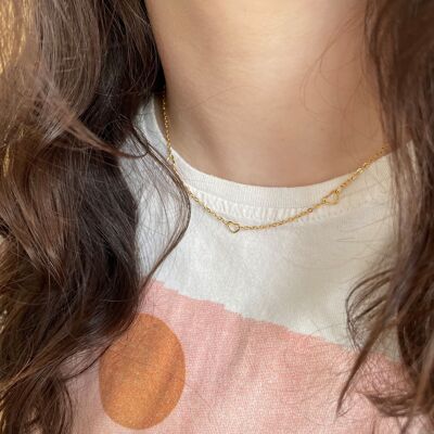 SAN VALENTÍN | Collar de malla de corazón de acero inoxidable