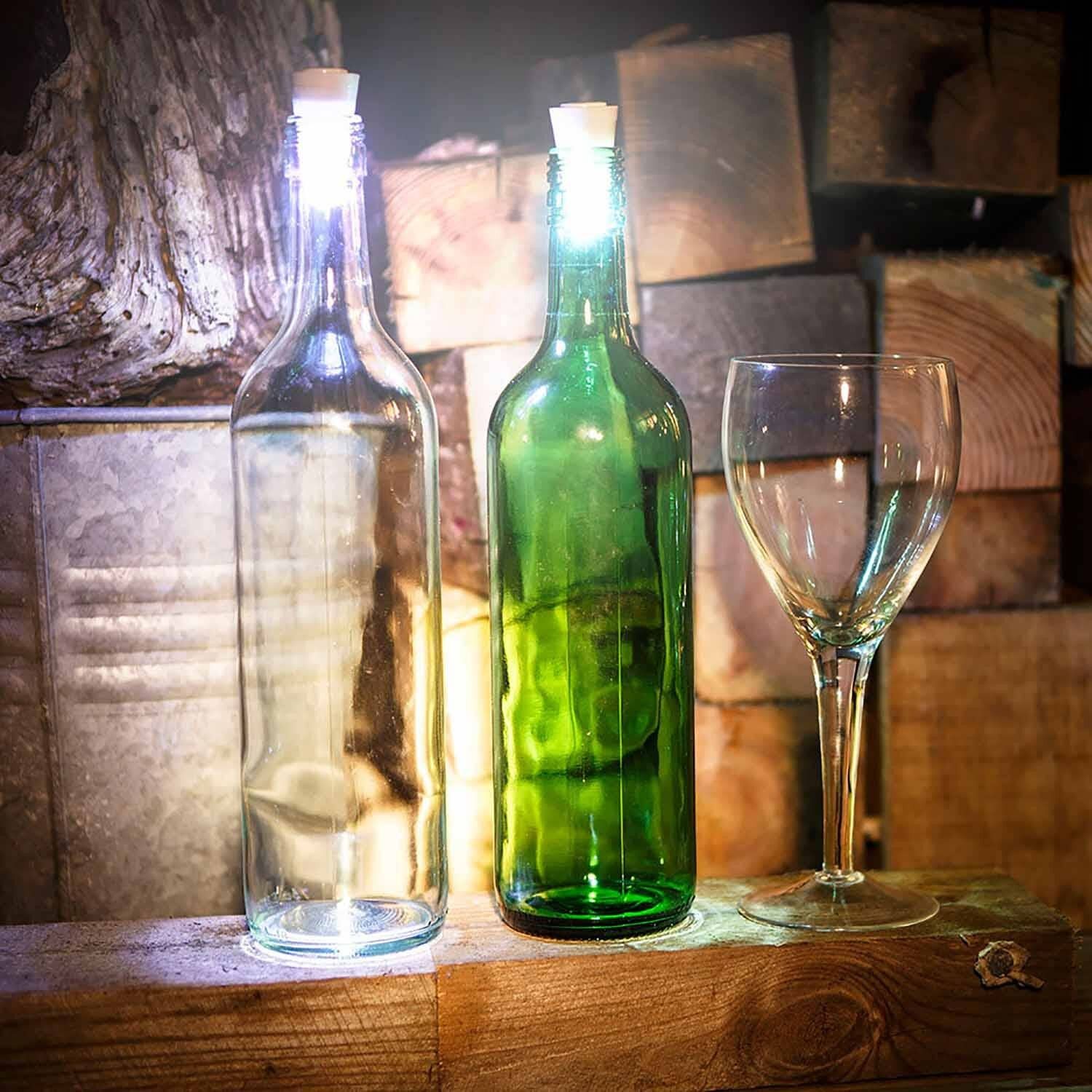 Luce LED per bottiglia "Glowing Corks" (confezione da 2)