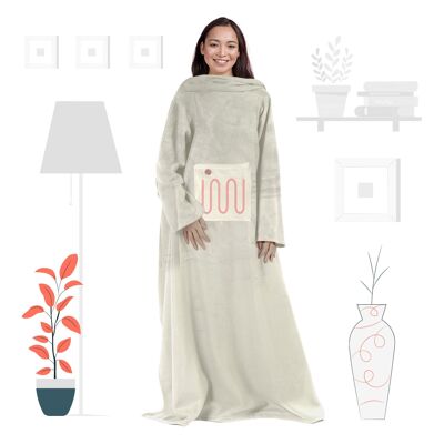 Mad Monkey - Couverture chauffante beige
