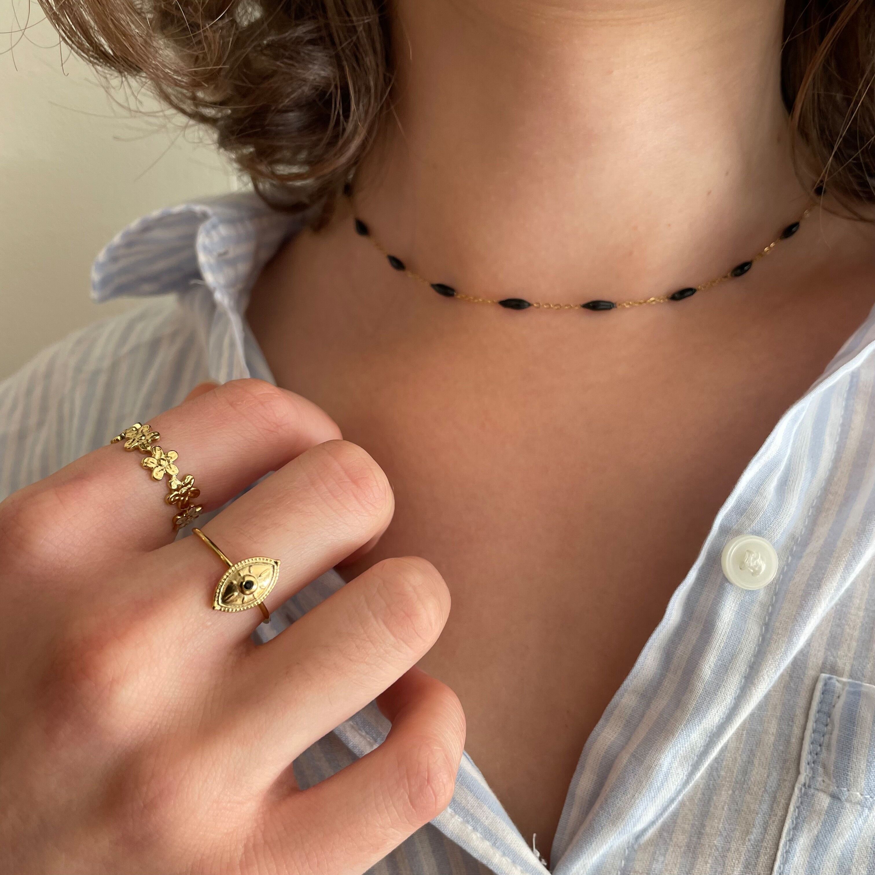 IRIDE | Collana con catena in acciaio inossidabile e resina