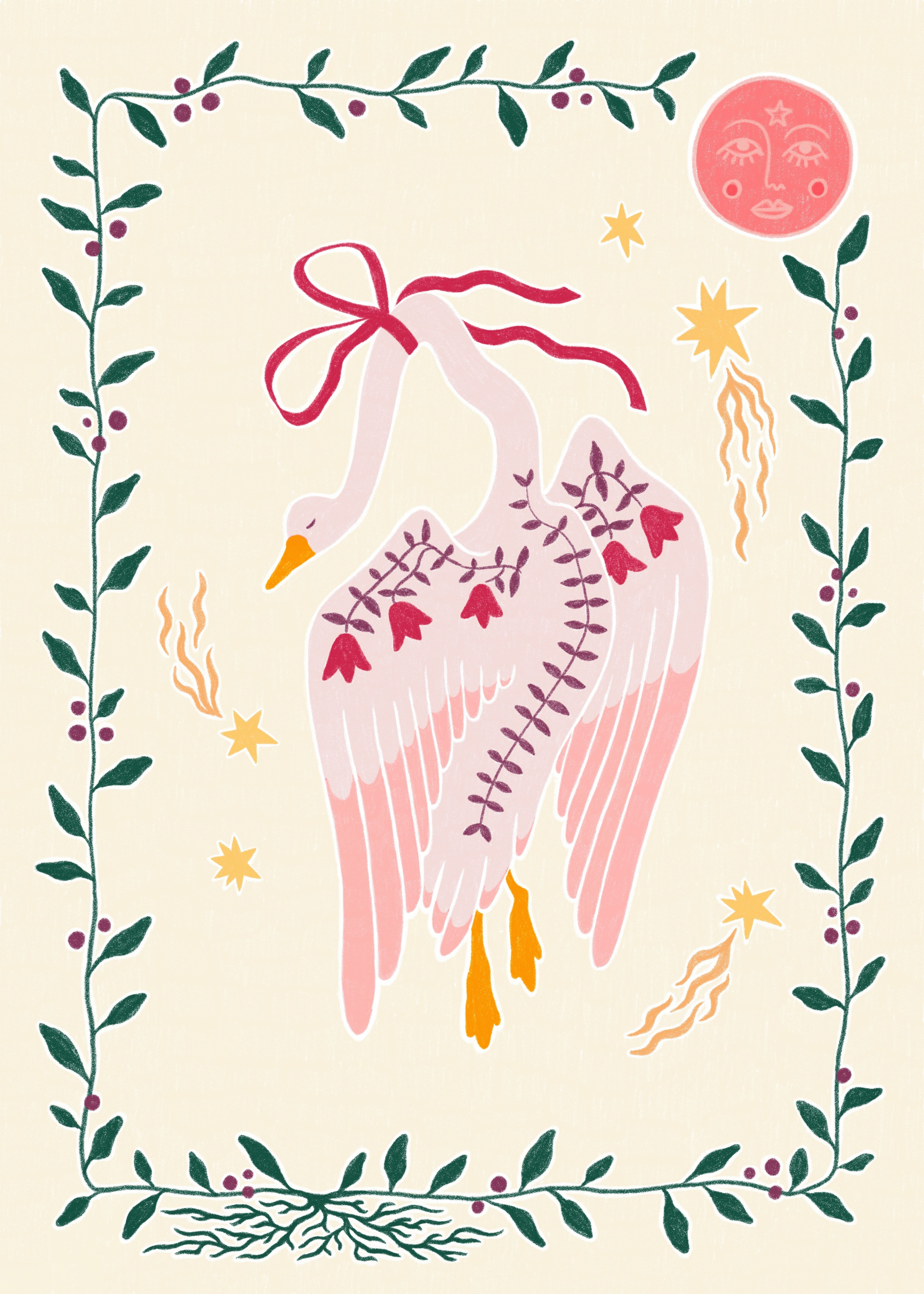 "Gans" Illustration Kunstdruck Poster - A5, A4