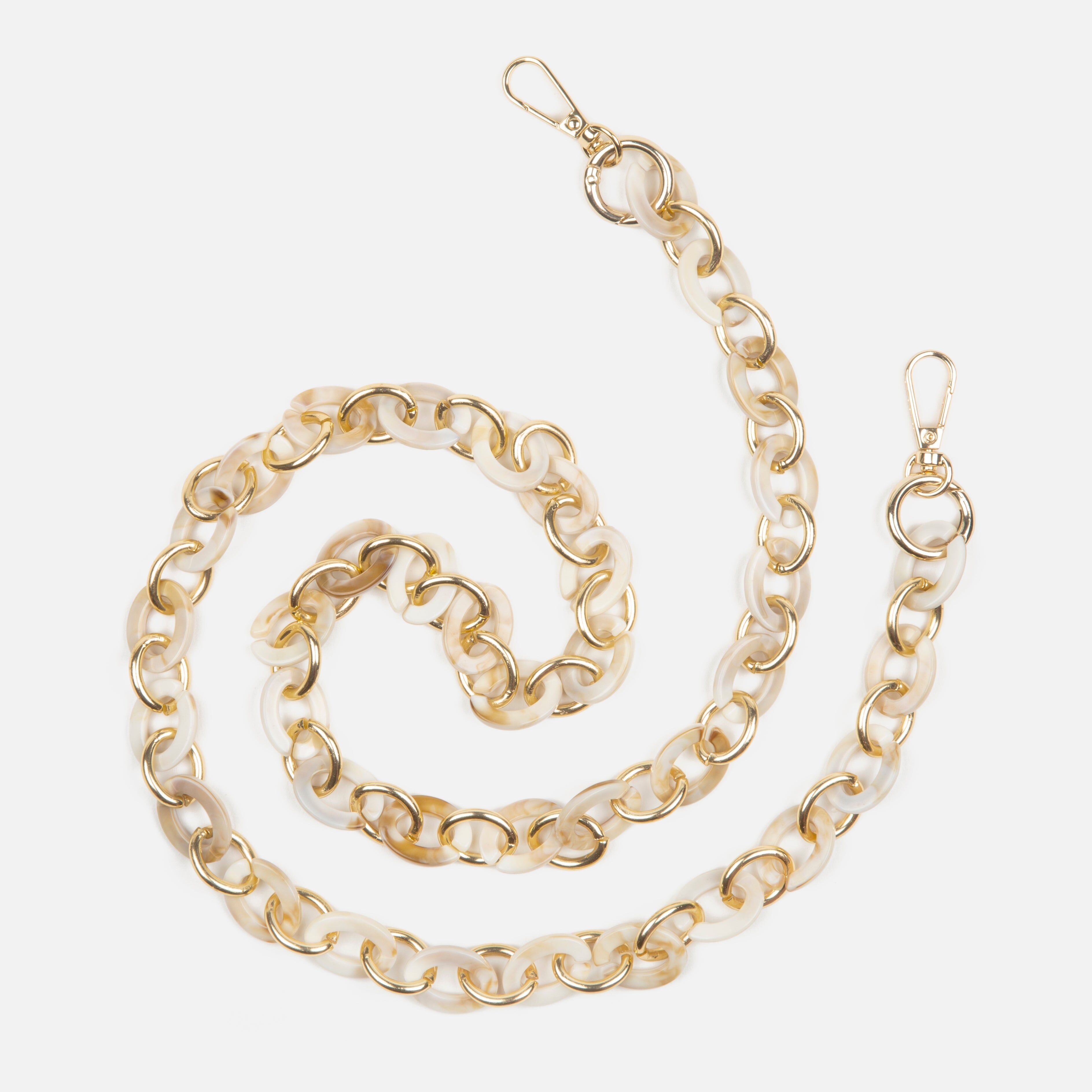 Ora Cappuccino Chain Shoulder Strap - Charlot Paris