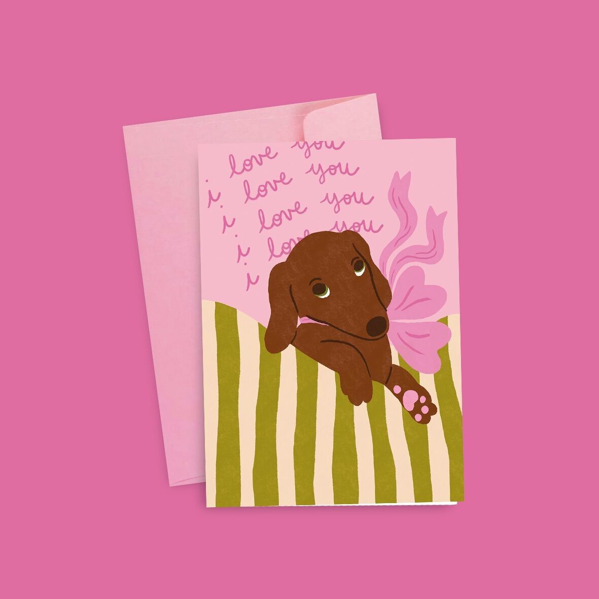 Post card .Dachshund love you