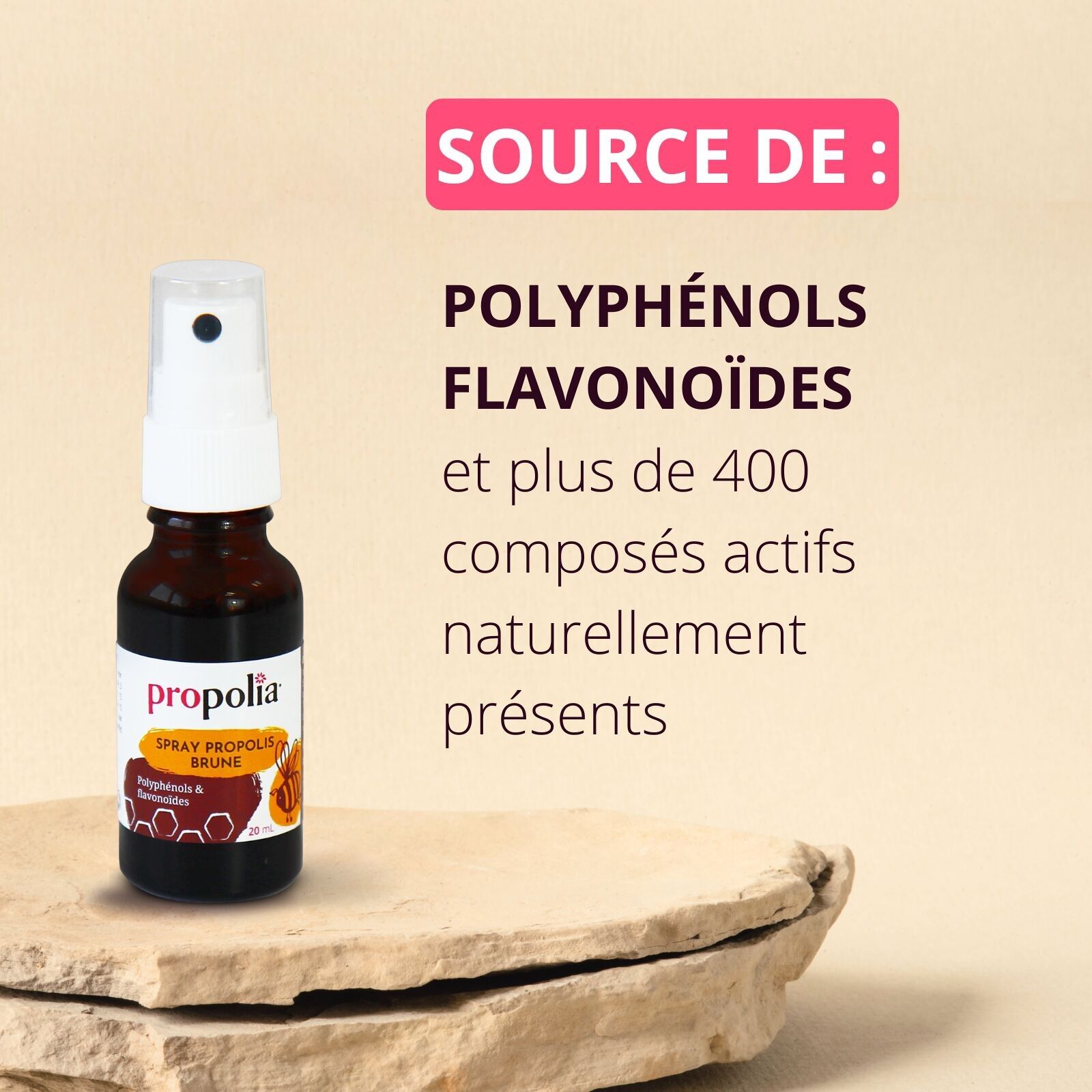 PROPOLIA - Spray propolis brune - Complément alimentaire - Immunité - Gorge & Bouche - 100% naturel - Fabriqué en France - 20 ml