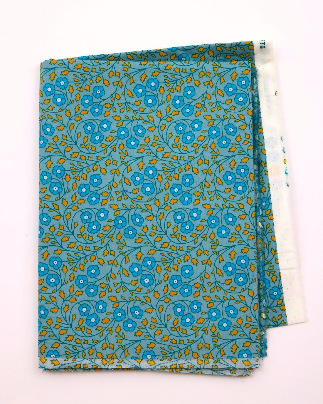 Tessuto popeline di cotone blu-grigio Aziza 25M