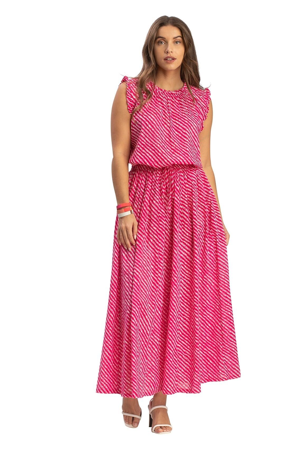 Top "rose zébré",col rond elastic froufrou,manches courtes froufrou,coton SMLXL