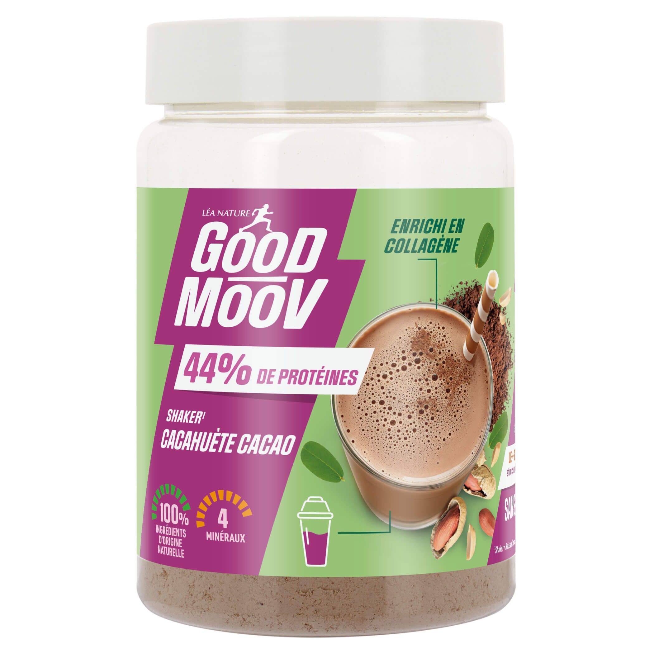 Shaker di arachidi, cacao e collagene