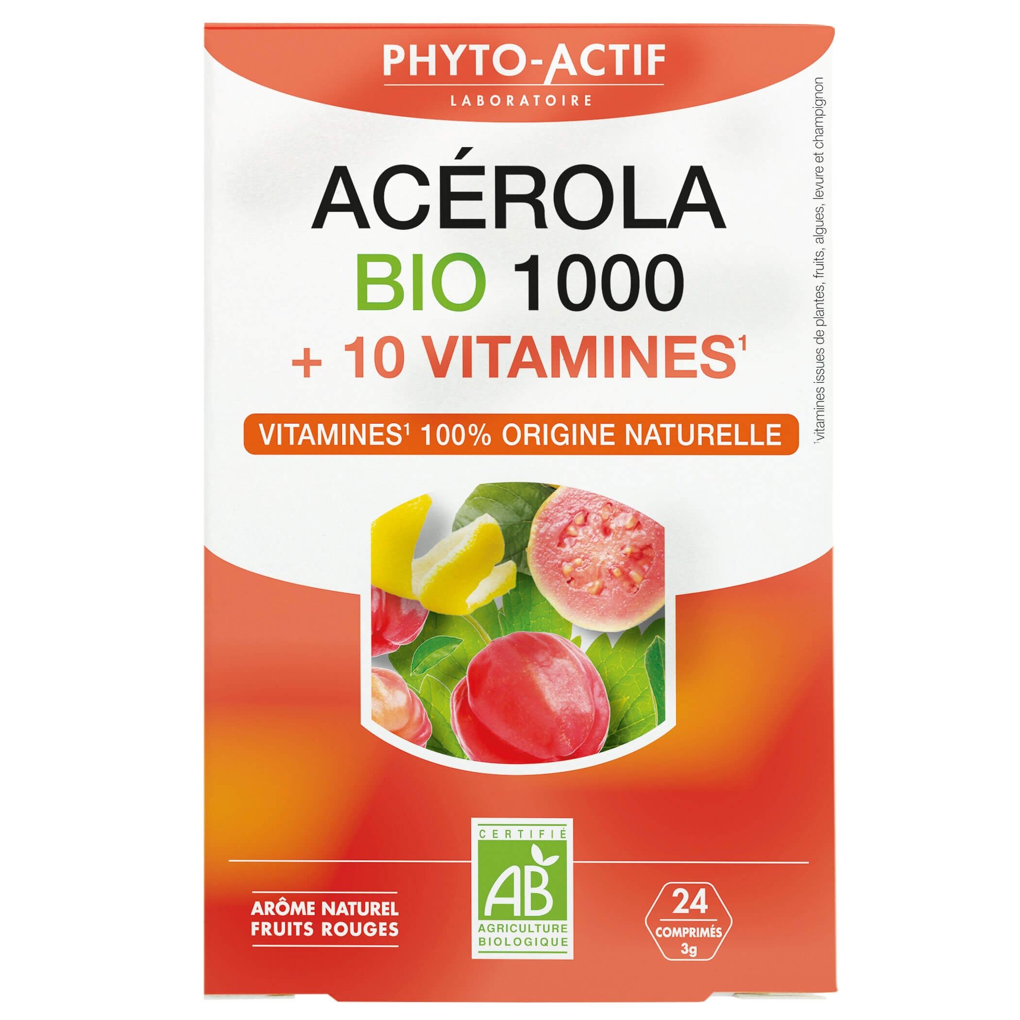 Acerola Bio 1000 + 10 vitamine - 24 compresse