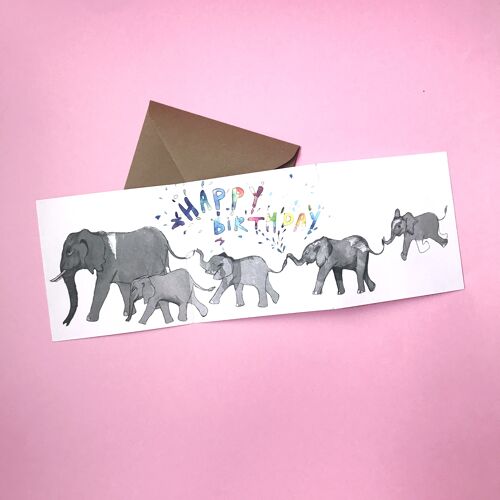 Elephant Birthday Concertina Card