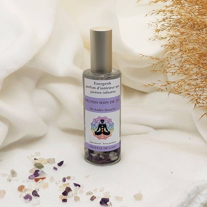Spray per ambienti Take Care of Yourself con pietre infuse - Fragranza per la casa Orchid - 100 ML - Base senza alcol