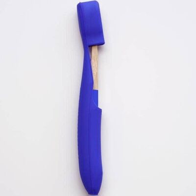 Coprispazzolino vegano sostenibile + set di spazzolini in bambù abbinato (blu)