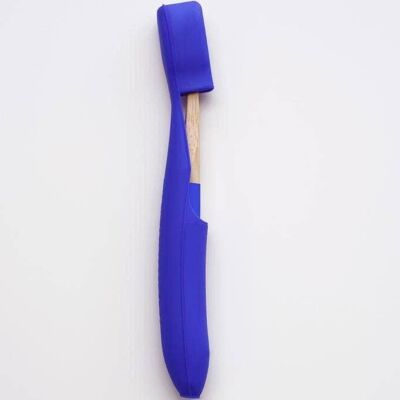 Sustainable Vegan Toothbrush Cover + Matching Bamboo Toothbrush Set (Blue)