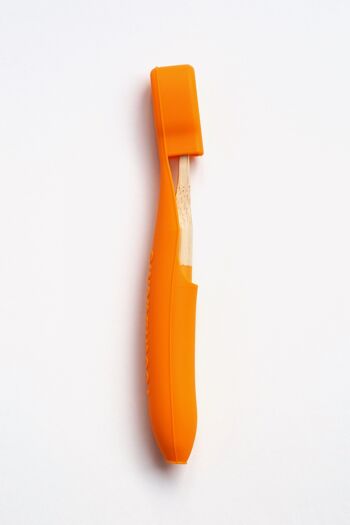 Housse de brosse à dents végétalienne entièrement recyclable + brosse à dents en bambou (jaune) 1