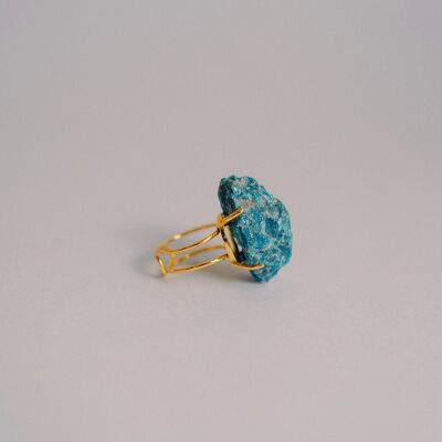 Anello in oro e malachite crisocolla