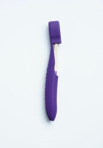 Housse de brosse à dents végétalienne entièrement recyclable + brosse à dents en bambou (violet) 2