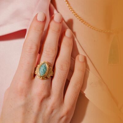 Anello con pietre preziose Pavé