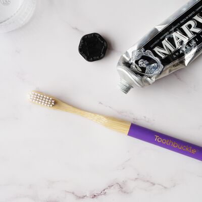Cepillo de dientes de bambú vegano totalmente reciclable (púrpura)