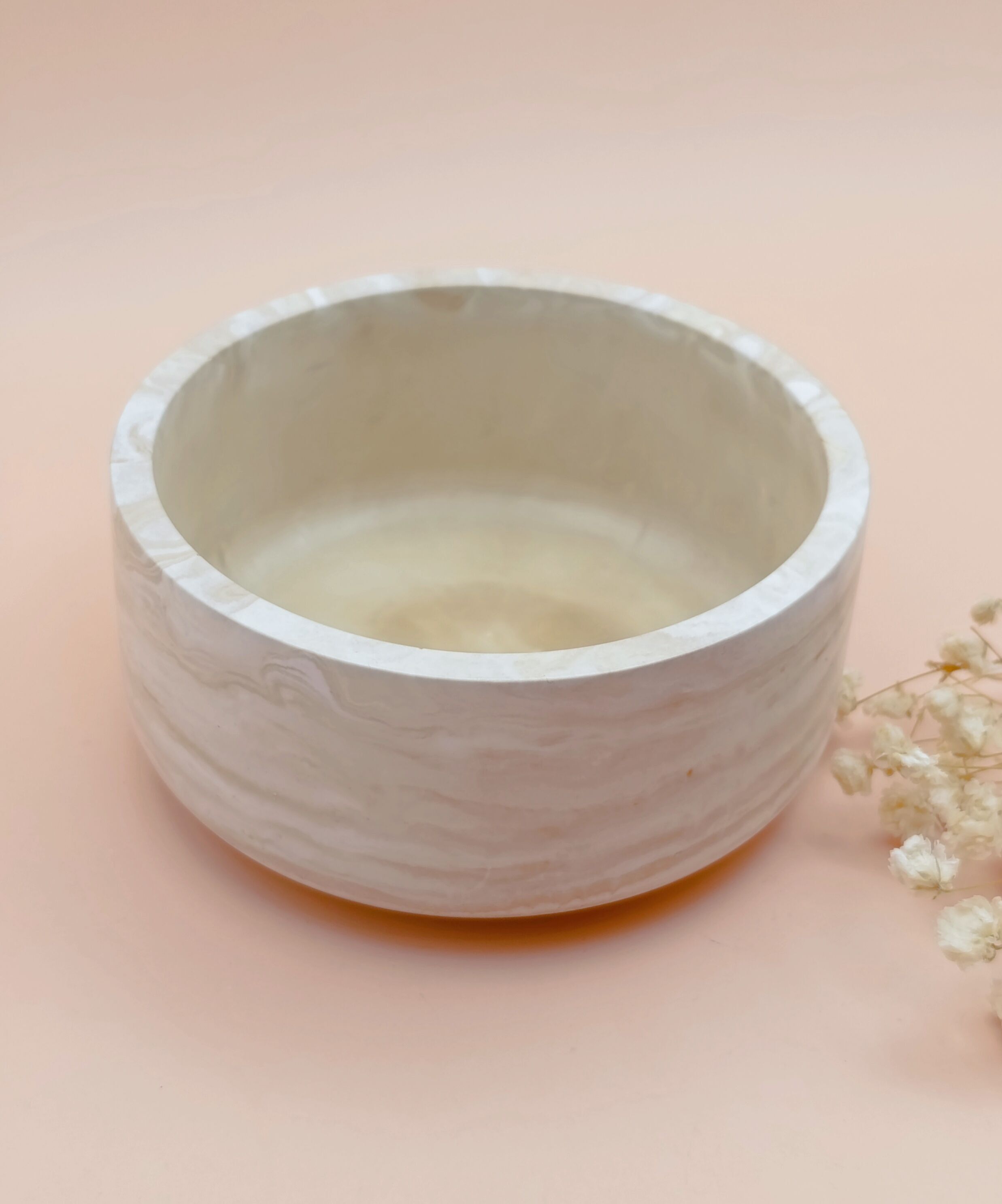 Contenitore per candele vuoto, barattolo vuoto liscio marmorizzato