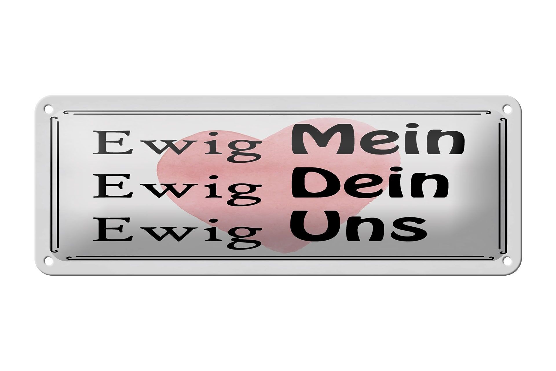 Cartello in latta con la scritta 27x10 cm Per sempre mio Per sempre tuo cartello