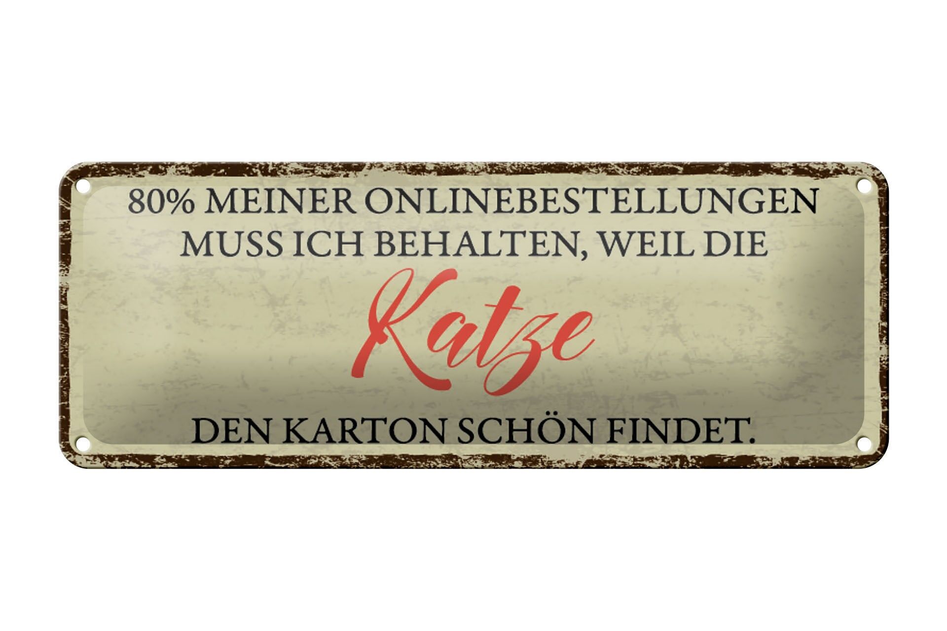 Cartello in latta con la scritta 27x10 cm in cartone tieni il gatto