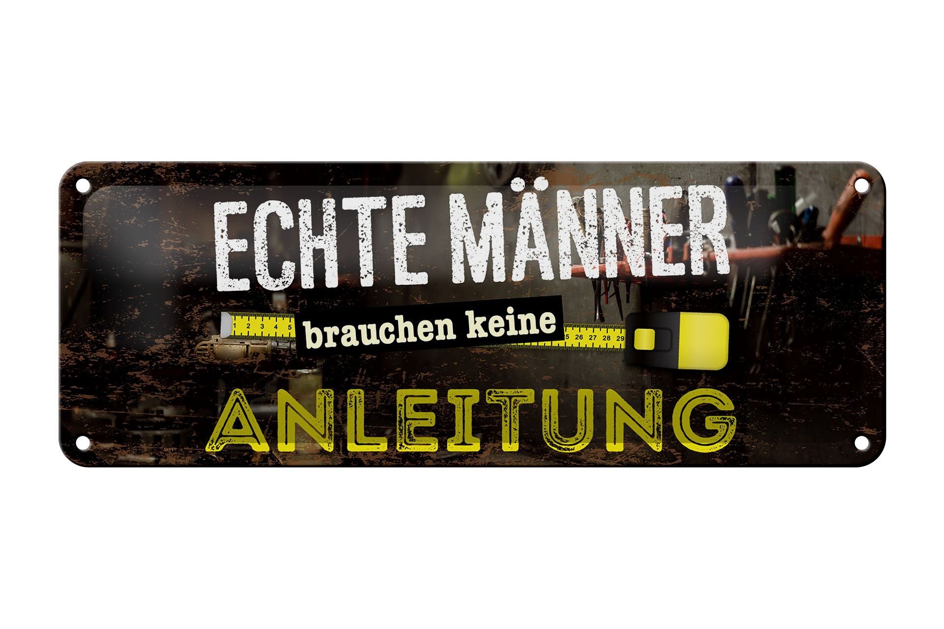 Tin sign saying 27x10 cm Real men don't need instructions sign