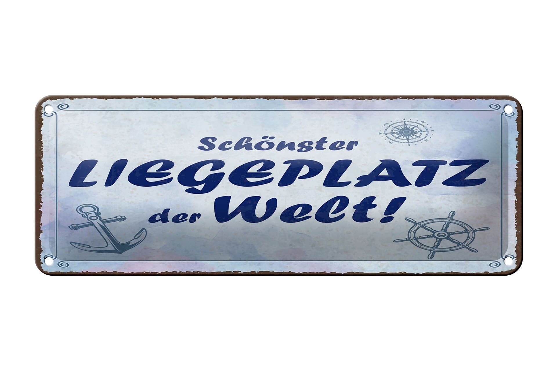 Cartello in latta 27x10 cm con la scritta "il posto più bello del mondo" cartello decorativo